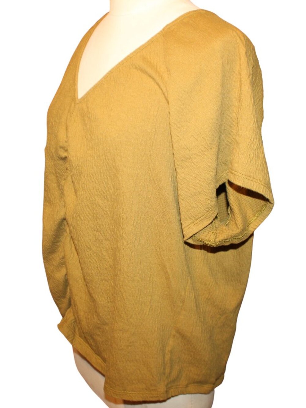 NWT MADEWELL Knit Lightspun Ruched-Front Crop Top in the color Spiced Olive - Picture 5 of 9